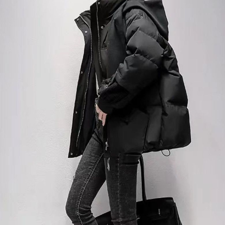 羽绒棉服女2025冬季新款连帽棉袄韩版大码宽松加厚小个子学生外套