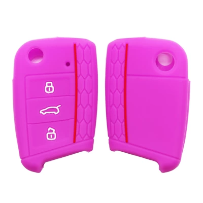 Static Rod/Key Bag | Skoda Silicone Key Case - purple-red-lines
