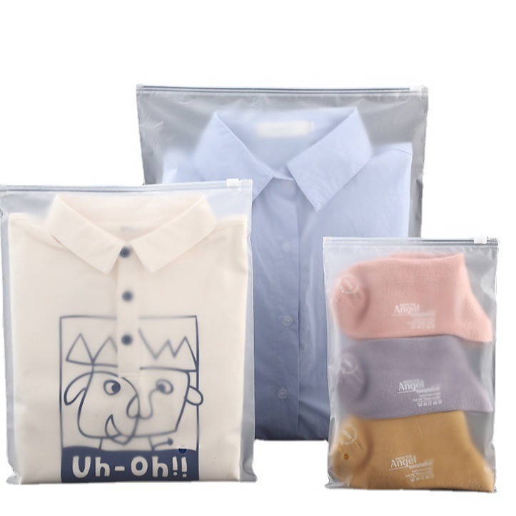 Bolsa de Plástico Transparente Esmerilada de PE de 20*30 con Cierre para Empacar Ropa y Calcetines, Bolsa de Plástico con Cierre para Ropa Interior