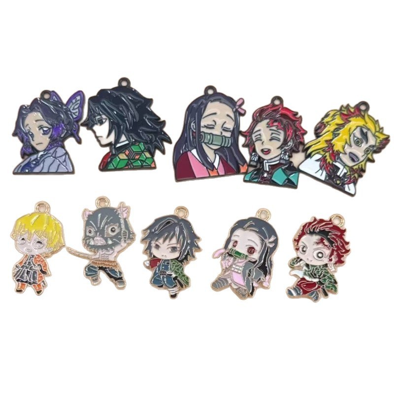 鬼滅の刃アニメペンダントdiy合金アクセサリーネックレスキーホルダー|undefined