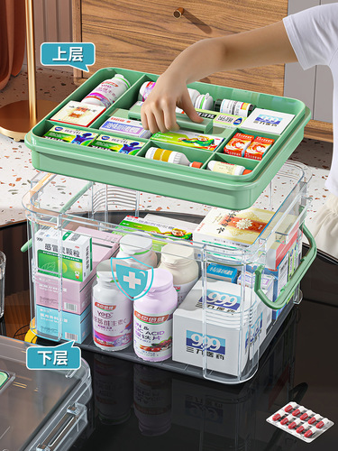 Charming and Clean Multi-layer Small Medicine Box Household Medication Storage Box Medical Box Home Use Large Capacity Storage Box Big Medicine Box