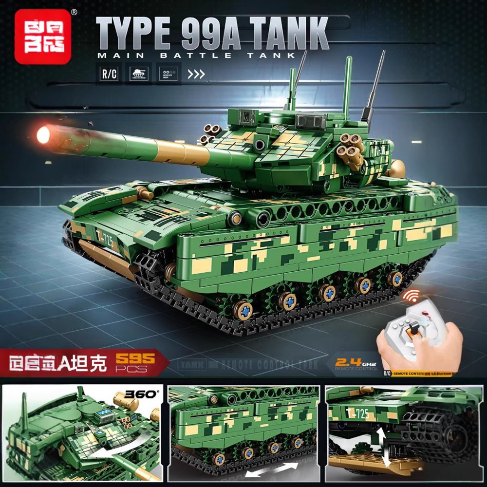 2.4G Remote Control Building Block Tank and Car Model Assembly Toy for Children and Students as Gifts