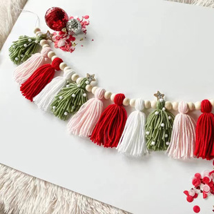Ins Christmas Fireplace Decoration Bohemian Tassel Banner Handmade Tassel Garden, Cross Border Hot Sale