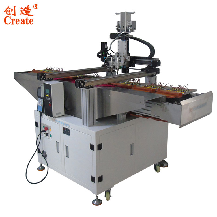 led五轴单头双工位带旋转焊锡机 平台灯头加pcb板自动焊线机厂家