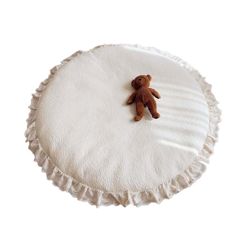 ins Korean Newborn Baby Climbing Mat Thickened Quilted Latex Round Mat Children's Cushion Pure Cotton Round Carpet