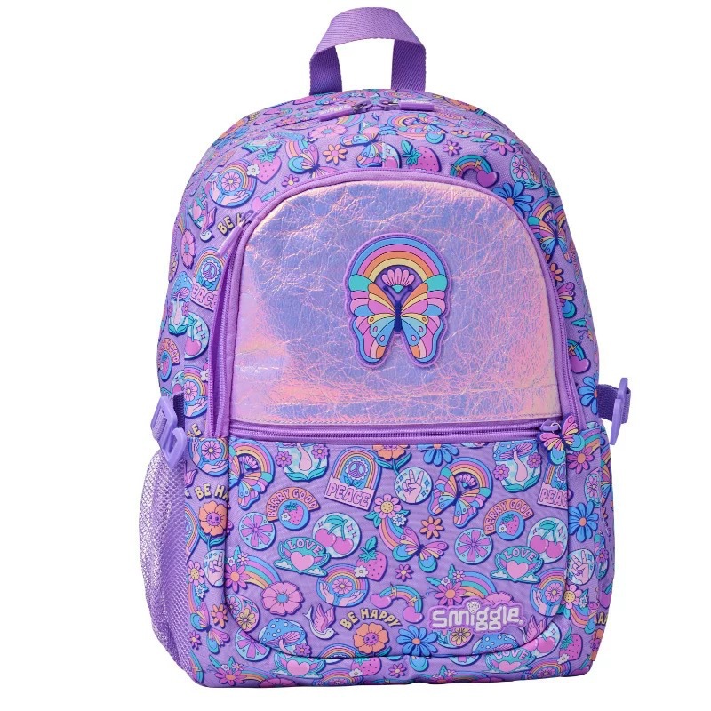 Australia Smiggle mochila escolar niñas niños mochila de hombro de gran capacidad de dibujos animados mariposa mochila bolsillo