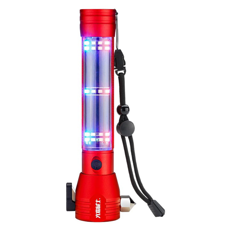 Многофункциональный аварийный молоток, солнечная батарея, мощная магнитная сигнализация, освещение, мощный фонарик, автомобильный спасательный молоток, инструмент для разбивания окон