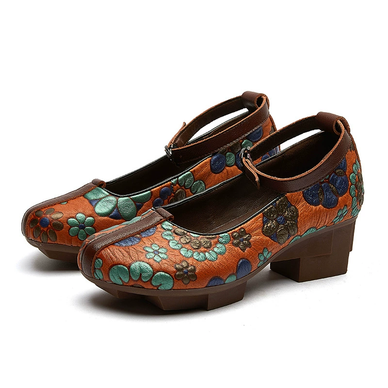 嫔妃丽人 Ethnic shoes, anklet, belt, ethnic style, genuine leather, autumn