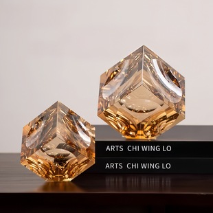 Light Luxury Minimalist Geometric Square Crystal Rubik's Cube Ornaments Decorative Coffee Table Desktop Entrance Bedroom Model Room Tv Cabinet