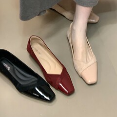 法式小香风时装单鞋女2025年秋季绒面拼接晚晚鞋通勤温柔鞋配裙子