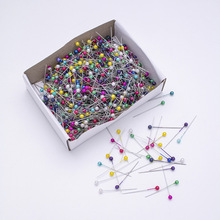 彩色珠光针珍珠大头针手工定位针服装立裁固定针800枚白盒装珠针