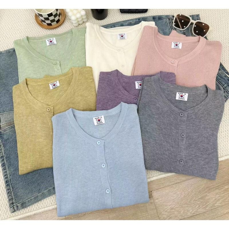 Korean-Style Gentle Solid Color Knitted Cardigan Jacket with a Stylish Design, 2026 New Autumn Collection, Soft and Thin Sweater for Women