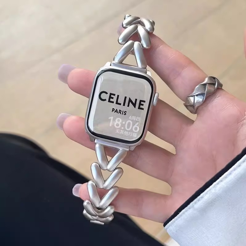 For Apple Watch applewatch Strap Love Watch Chain Metal Chanel Style Women's Chain