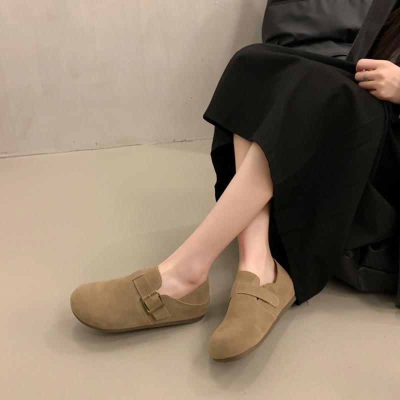 软底厚底勃肯鞋女拖鞋外穿2025秋款复古一脚蹬博肯包头半拖鞋凉拖|undefined