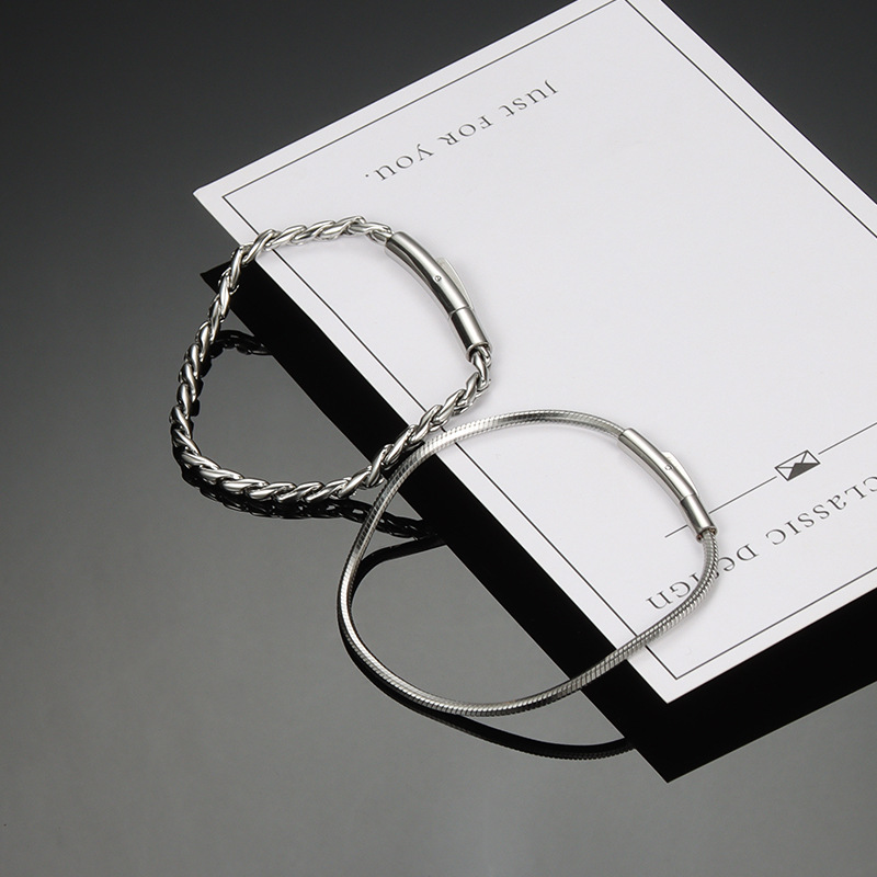 Do not fade titanium steel bracelet men's fashion brand simple personality jewelry girls hip-hop niche design men's high-end