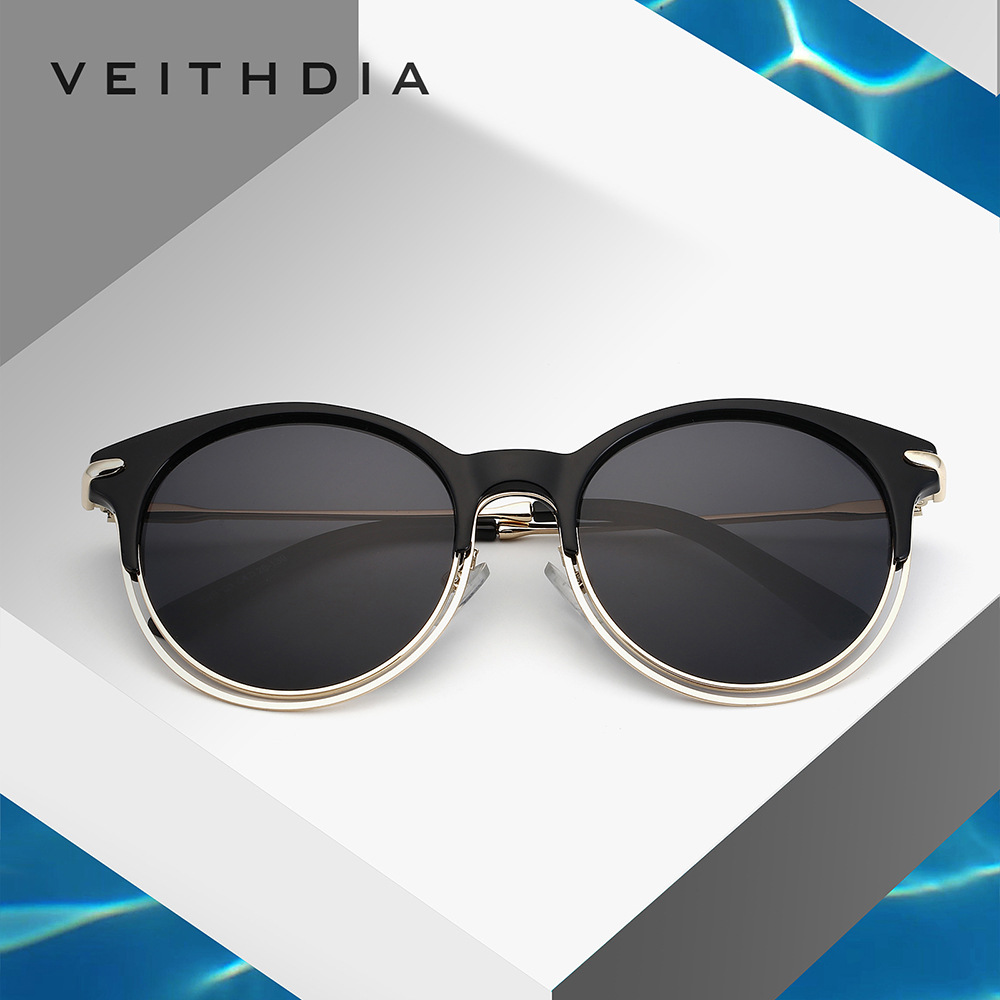 De moda de las mujeres ronda polarizada protección UV TR90 doble círculo ojo gato Gafas Sol 2023 nuevo en stock 3029