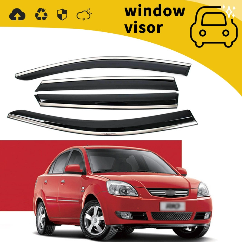 Подходит для Kia Rio 09-10 годов выпуска: дефлекторы дождя, дефлекторы на двери, дефлекторы на окна, декоративные элементы.