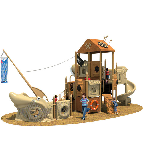 New type of outdoor large non-standard children's playground equipment, thick landscape garden stainless steel combination slide