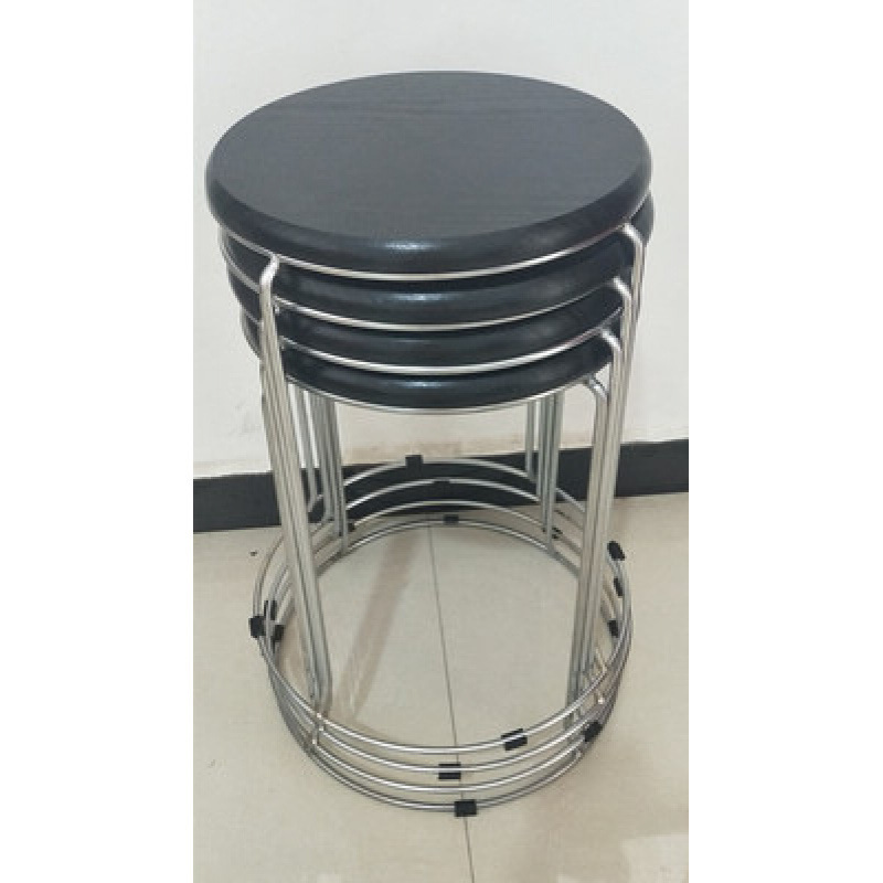 Taburetes redondos de madera sólida taburetes de acero inoxidable taburetes caseros apilables taburetes de hierro forjado dormitorio taburetes de comedor para adultos