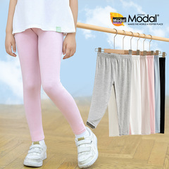 Girls' leggings, summer thin breathable modal outerwear, slim-fit solid-color cropped pants—wholesale for toddlers and kids