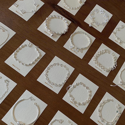 Delicate Silver Bead Necklace for Women, 2024 New Arrival, High-End, Light Luxury, Unique, Exquisite Stackable Bracelet Accessory