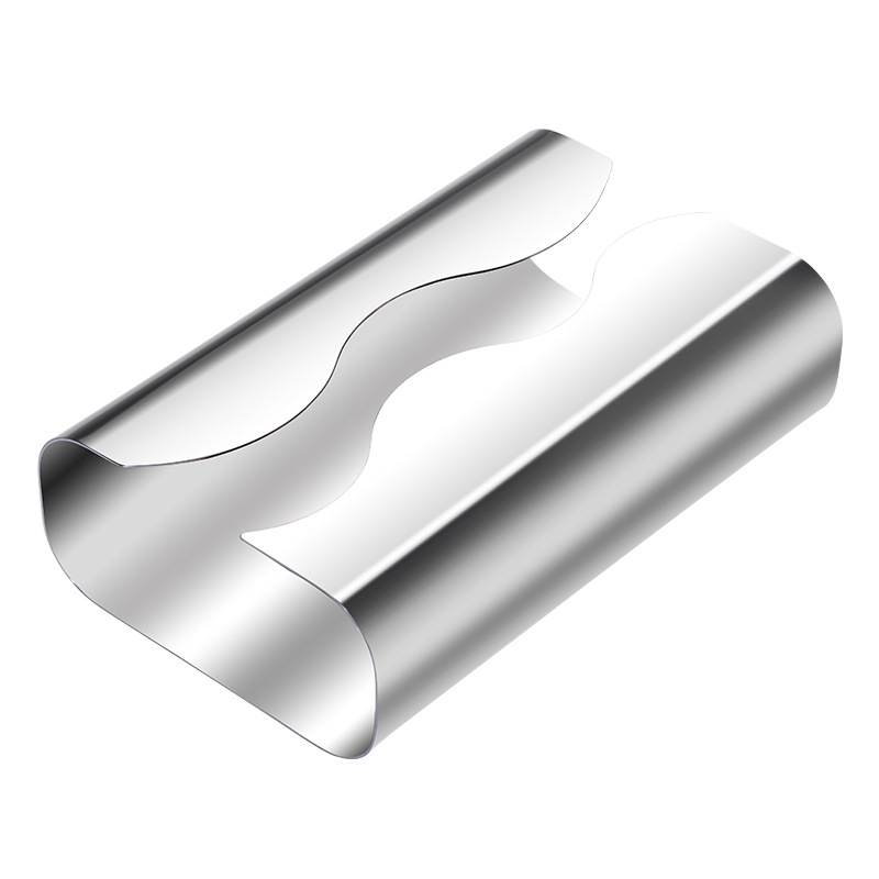 Escritorio curvo de acero inoxidable caja de pañuelos de plata hotel restaurante Luz de lujo ins sala de estar creativa caja de pañuelos de baño