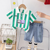 Summer summer clothing, children's set, polo for boys, 2023 collection, children's clothing, with short sleeve, wholesale