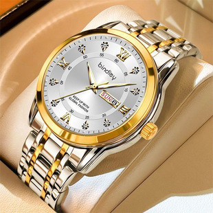 Temu cross-border domestic watch business authentic men's watch men's luminous gold watch quartz watch fully automatic non-mechanical