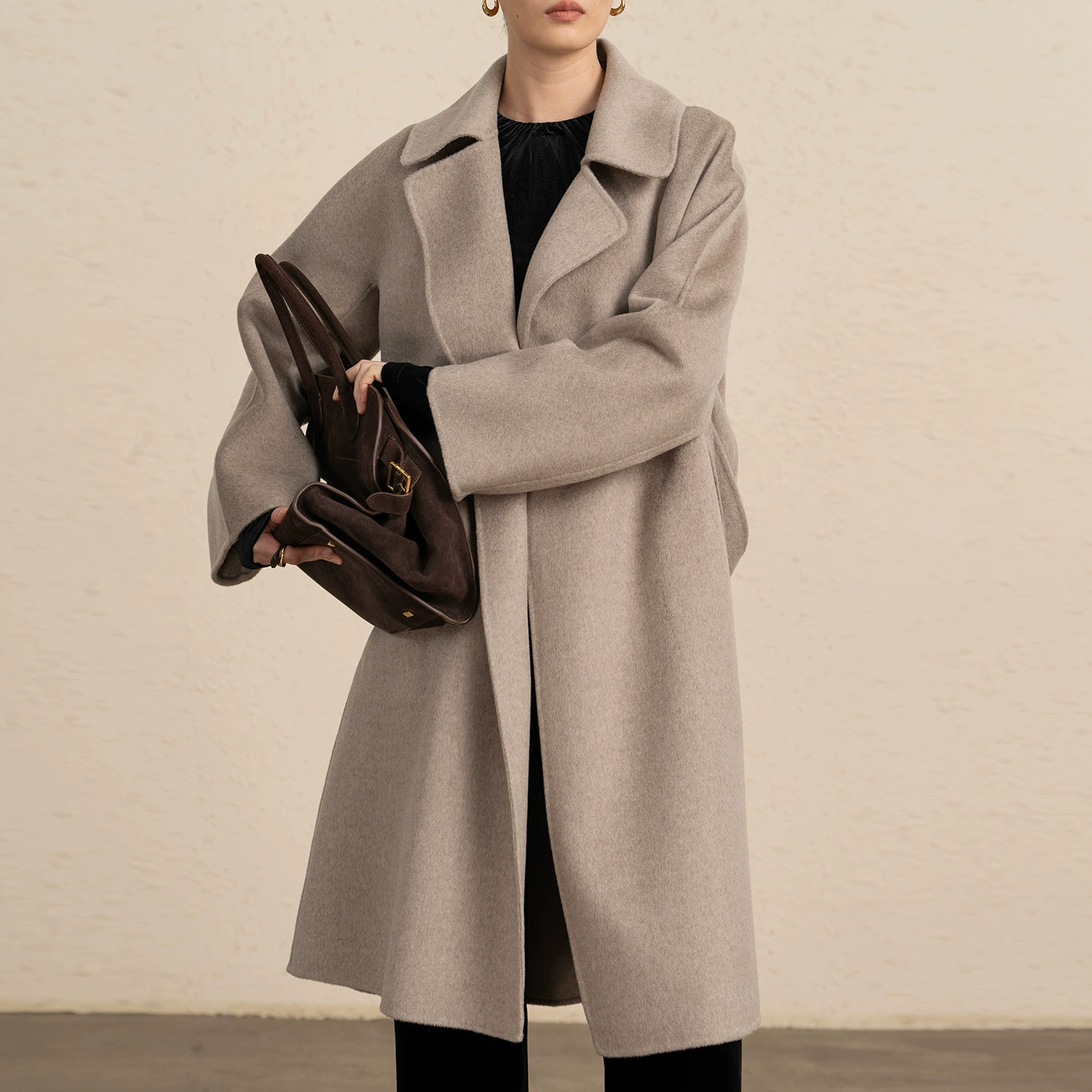 Двустороннее кашемировое шерстяное пальто M brand 3W+ европейского кроя, с карманами-аккордеонами, ручной работы, удлиненное, для женщин, на осень и зиму.