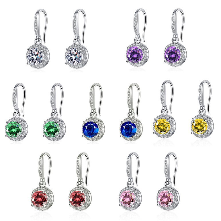 Live Earrings for Women, Earrings, Earrings, Moissanite Ear Hooks, Four-Claw Moissanite Round Earrings for Women, Support Cross-Border Supply