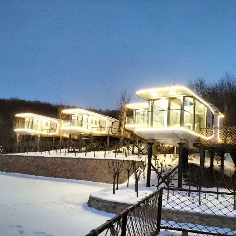 Móvil portátil Hotel café contenedor casa residencial B & B se puede montar cabina de camuflaje simple