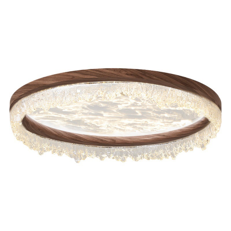 Lámpara de dormitorio de estilo medio, lámpara de techo, protección para los ojos de nube y niebla, estilo japonés, retro, wabi-ji, nogal, grano de madera, restaurante, libro, lámpara de habitación