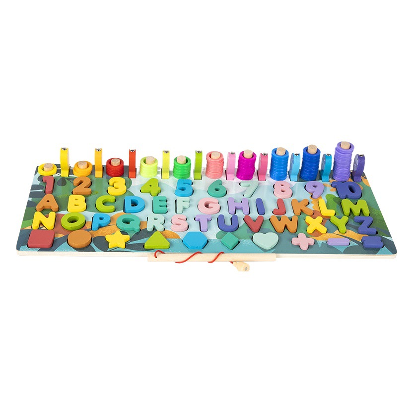 Diversión DE LOS NIÑOS letras y números madera a juego logarítmica bebé pesca forma cognición educación temprana juguetes educativos