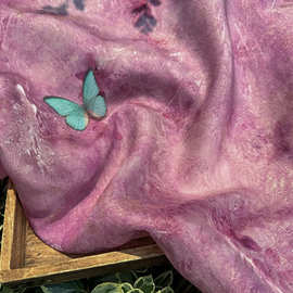 绯枝烬棠 新中式国风金丝木棉花面料汉服半裙马甲旗袍diy印花面料