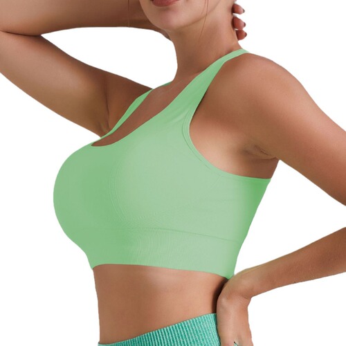 European and American Autumn and Winter Yoga Wear Vest Women's Pocket Shockproof Bra Running Fitness Quick-Drying Yoga Top Sports Bra