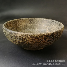 古玩杂项玉器批发 复古做旧青泥老玉器玉碗 做旧玉石摆件批发