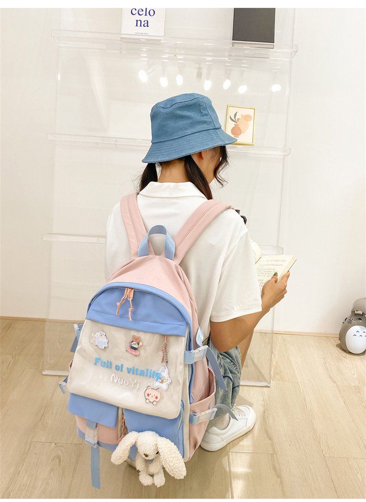 Wholesale Cute Bear Doll Pendant Contrast Color Transparent Large-capacity Backpack Nihaojewelry display picture 24