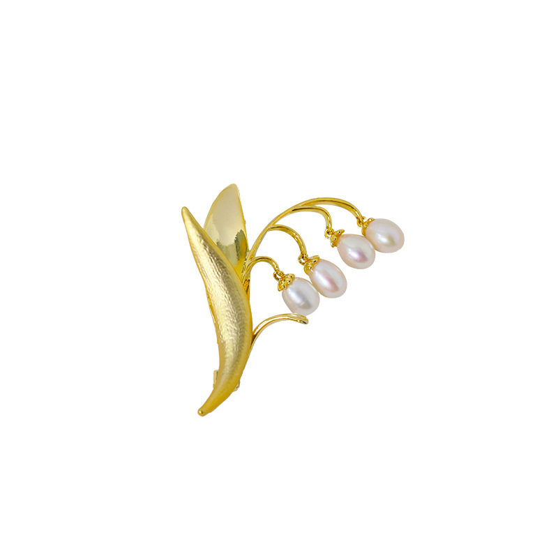 Luz de lujo perla natural broche de orquídea elegante flor de pecho femenina de alta calidad accesorios de flores abrigo regalo pin image 5