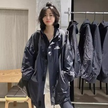 300斤大码外套女春夏欧货新款风衣胖MM宽松遮肉显瘦中长款冲锋衣