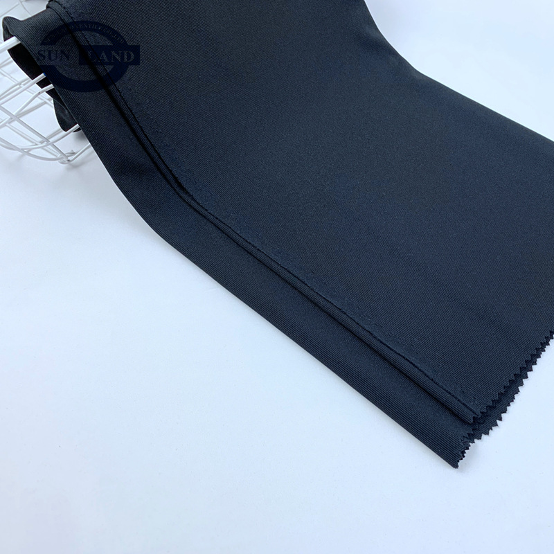 涤氨针织楼梯布 细横条弹力面料 涤氨罗纹 服装手套配料领口用