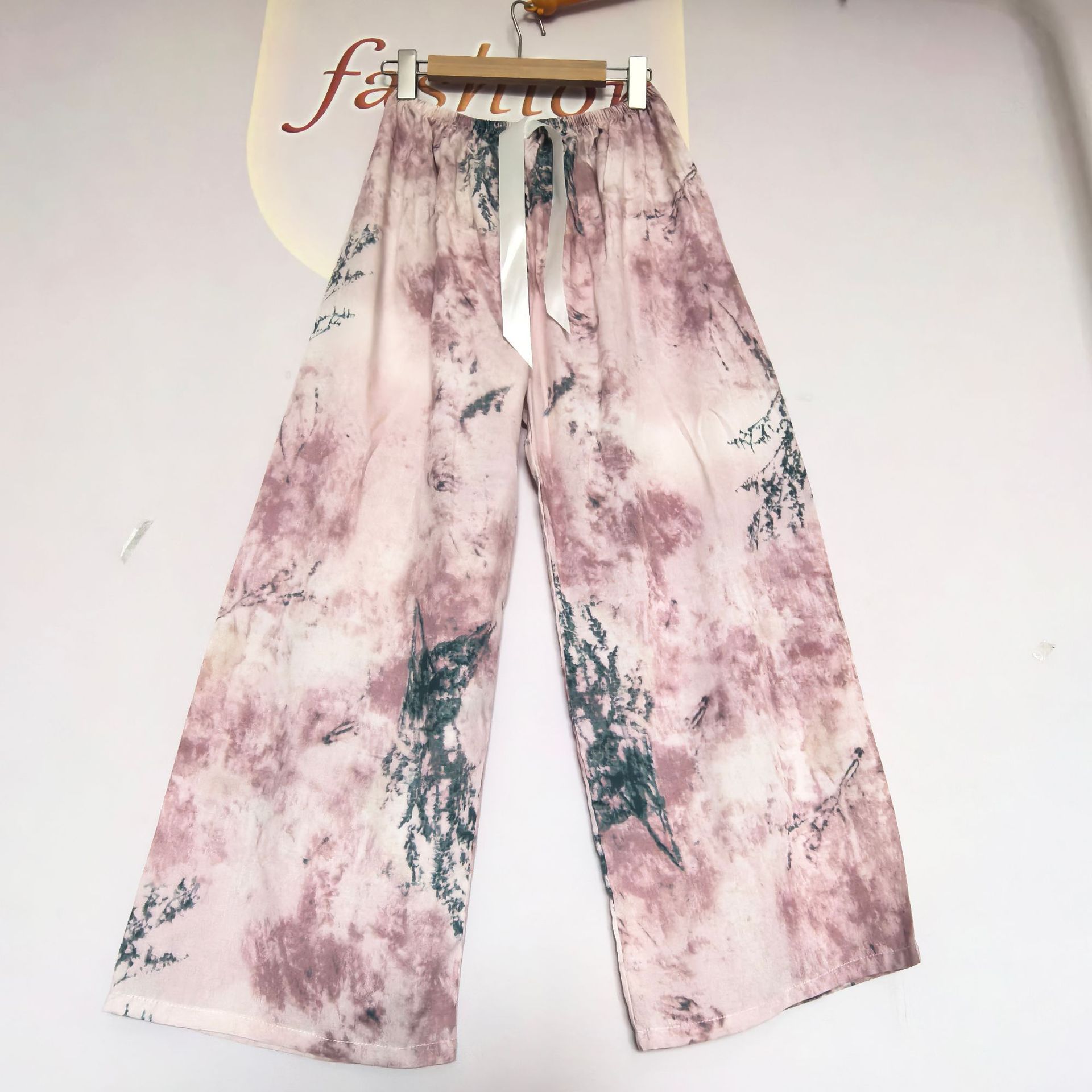 25 nuevo estilo de seda de algodón de verano para mujer, pantalones anchos de algodón de talla grande para uso exterior, pantalones de maternidad, pijamas de verano para mujer, holgados