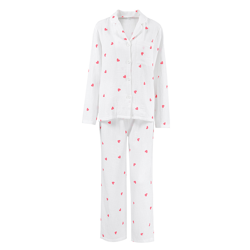 Home Sleeping Women's Casual Sweet Heart Shape Cotton Pants Sets Pajama Sets display picture 4