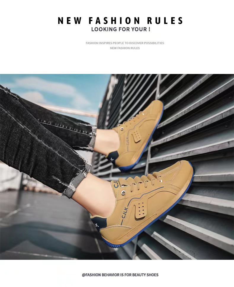 New Fashion Versatile Men's Shoes Low cut Lace up Multi color Sports Shoes Men's Thick Sole Running Shoes Comfortable Casual Shoes_voghion.com