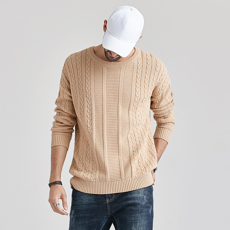 2021冬季新款男士毛衣潮流纯色外套欧美时尚爆款男装打底针织衫