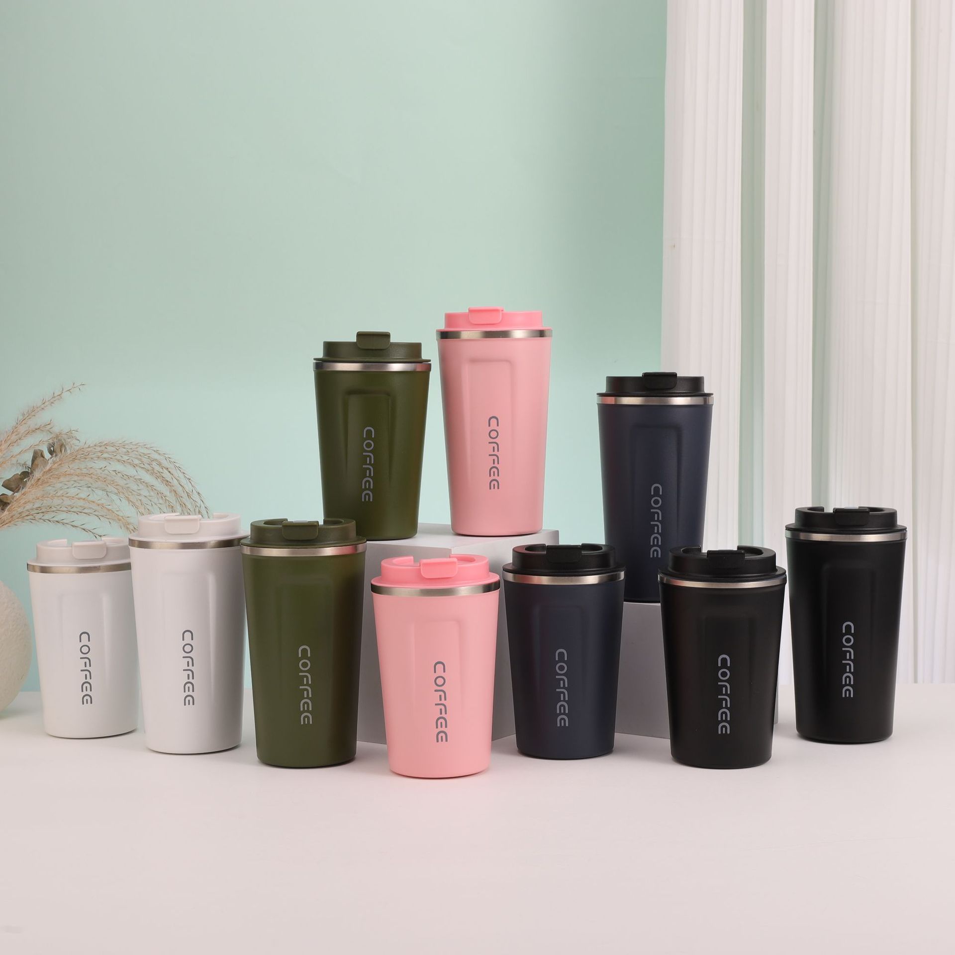 定制厂家高颜值礼品水杯304不锈钢二代咖啡杯商务便携随手保温杯