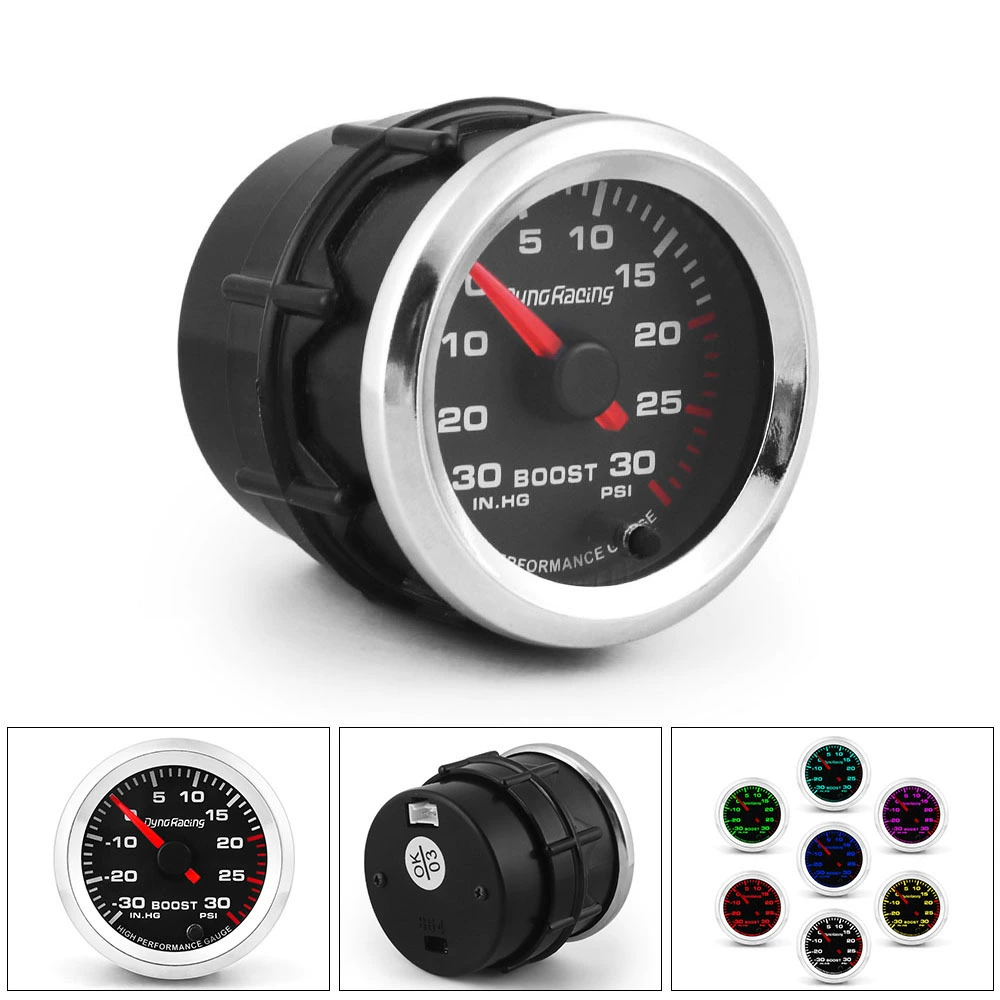 2 '' '52mm автомобильная модификационная манометрическая тяга давление списка 7 фоновых подсветок 12В индикатор автомобиль-30PSI