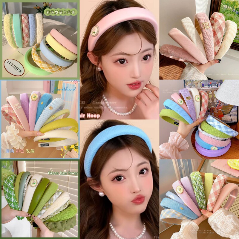 2025 New Dopamine-Style Korean High-End Hairband, Versatile Trendy Hairpin, Summer Non-Slip, Night Market Stall
