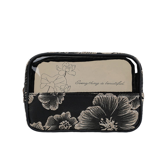 National Style Translucent Cosmetic Bag New Style Large Capacity Artistic Style Storage Bag Travel Portable Storage Bag Wash Bag