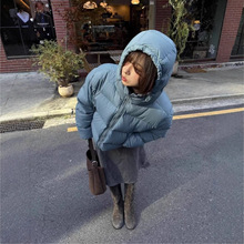 现 韩国设计师smo*thmo*d连帽鹅绒羽绒服韩系女装宽松保暖面包服