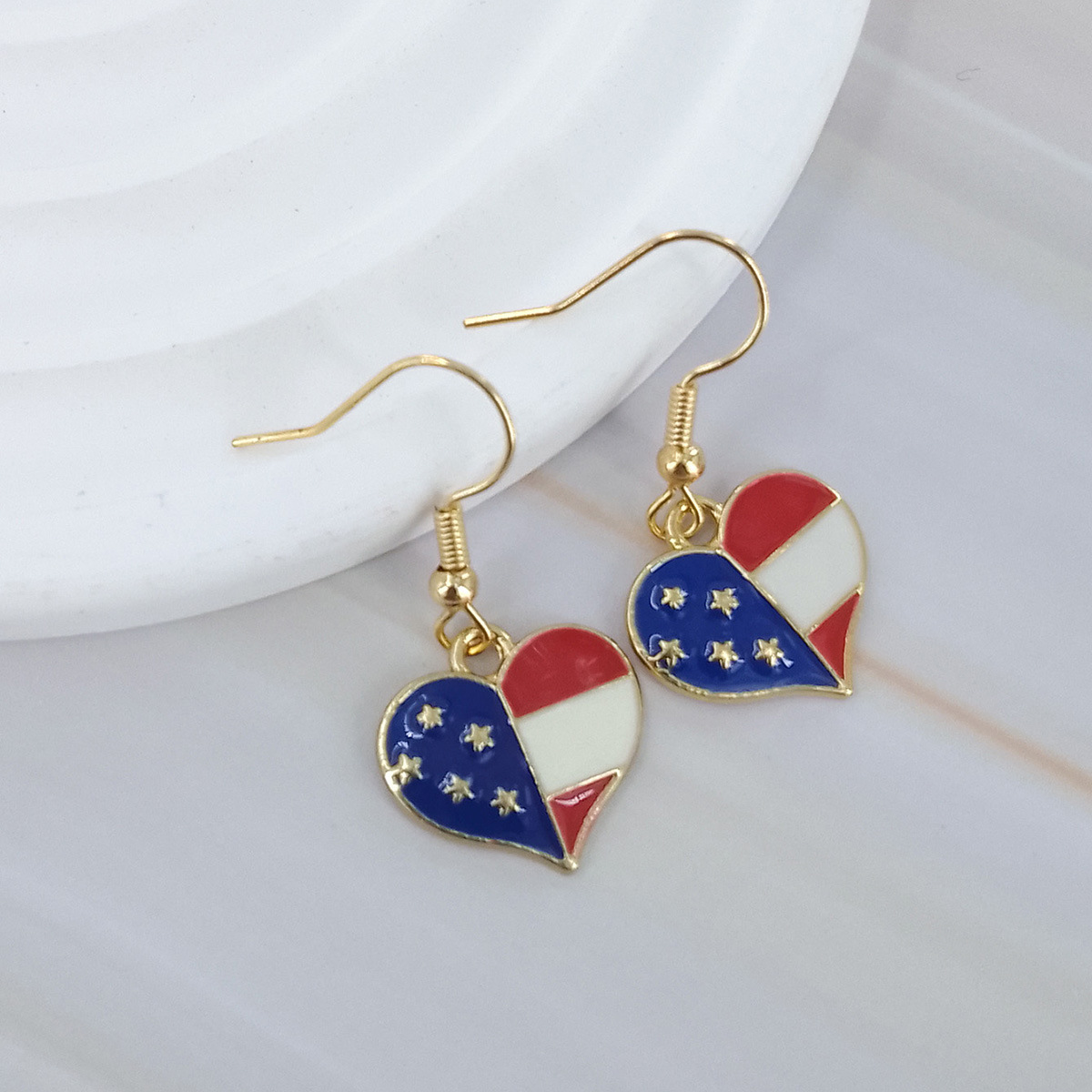 9g Weight Steel needle Ear Needle Material Drop Earrings Classification 1 Pair Quantity Holiday, Street Occasion Acrylic Material Independence Day Festival Constellation, Fruit, Heart Shape Pattern Women's Gender Patchwork Design Retro Style 1 Pair Retro Constellation Fruit Heart Shape Patchwork Arylic Drop Earrings 5